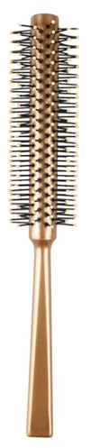 CRAFTHROU Spazzola Cilindrica per Capelli Setole in Nylon con Punta a Sfera, Design Dorato per Definizione Ricci e Districante Delicato