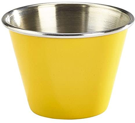 Genware NEV-RAMST2Y Stainless Steel Ramekin, 2.5 oz., Yellow