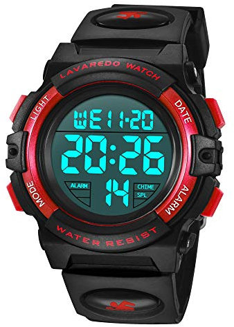 BEN NEVIS Digital Uhren für Kinder Jungen - 50 M Wasserdicht Sports Outdoor Digitaluhr Kinder Silikon Armbanduhr mit Wecker/Stoppuhr/LED-Licht/Stoßfest/Datum,Elektronische Kinderuhren Blau