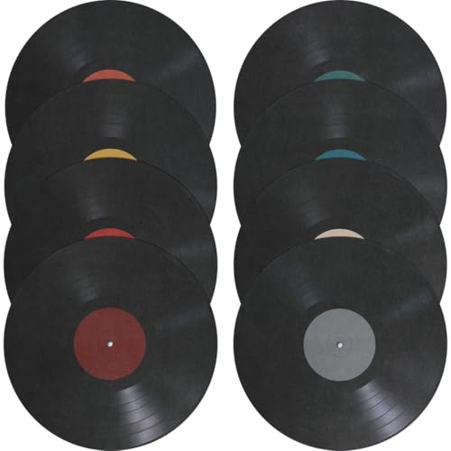 8 unidades de vinilos de vinilo decoración de pared retro decoración para sala de estar y cafés pegatinas reutilizables de PVC para eventos de discoteca y música