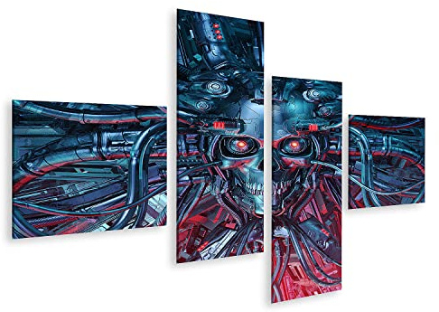 islandburner cuadro sobre lienzo Heavy Metal Mind Ciencia Ficción Cráneo Cráneo Cuadros Murales Póster