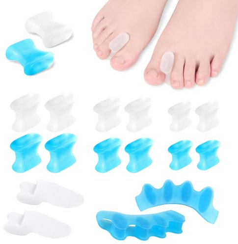 ZOCONE 16 Piezas Separadores de Dedos de Los Pies Silicona Separador de Dedos del Pie Meñique Elástico Toe Spacer Gel Separadores Dedos Pies Pequeños Corrector Dedos Pies Martillo Garra Torcidos