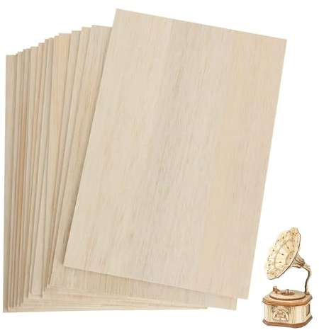 Confezione da 15 fogli di legno di tiglio da 400 x 300 mm, fogli di compensato da 3 mm, sottili pannelli di legno non finiti per artigianato, hobby, modellismo, combustione del legno