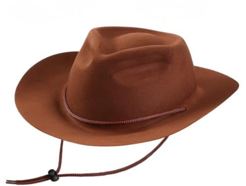 HINAYOSAN Chapeau de Cowboy Réglable pour Fille - Photographie et Fête d'Anniversaire - Style Cowgirl Élégant, Marron, 2-3
