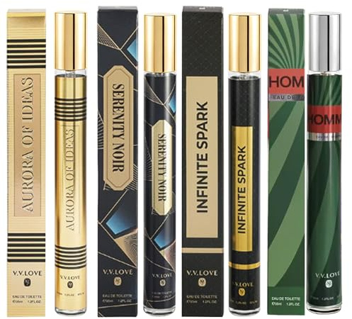 4 perfumes para hombre, Eau de Toilette, set de regalo para hombre, perfumes perfumados para hombres, ideales para probar, regalar, mezclar y combinar, perfume de tamaño de viaje