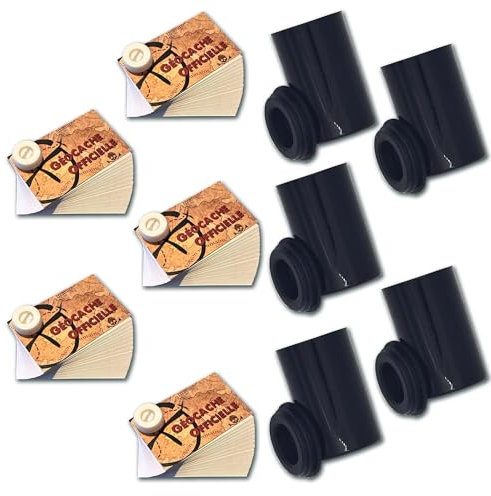 5 x Geocaching-Logbücher mit Mikro-Box – die ideale Größe zum Platzieren Ihrer ersten Abdeckungen – kompakt, langlebig und wasserdicht.