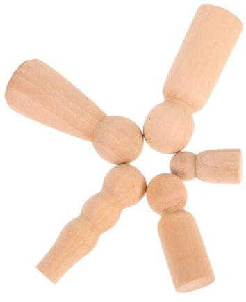 CLISPEED 5 Pezzi Figure Legno Non Verniciate per Peg Dolls per Attività Creative e Materiale per Te Sviluppo delle Abilità Motorie e Decorazioni Fatte Mano