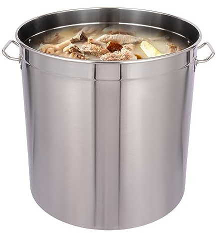 Kastrull rostfritt stål, professionell kastrull stor kapacitet, stor volym soppgryta 98 l rostfritt stål, med lock och handtag, för gastronomi, catering och evenemang