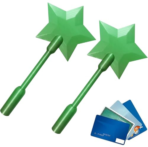 2 x kreditkortsstav 3D-tryckt betalningspinne, magiska stavar kreditkortshållare för att betala stavar, Starmagic Wand kontaktlös betalning MagicWandCard-hållare resekortshållare rolig funktionell