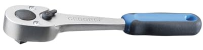 GEDORE Umschaltknarre, für 1/4 Zoll, 6,3 mm Antrieb, 15° Rückschwenkwinkel, 129 mm lang, 2K-Griff, 2093 U-10