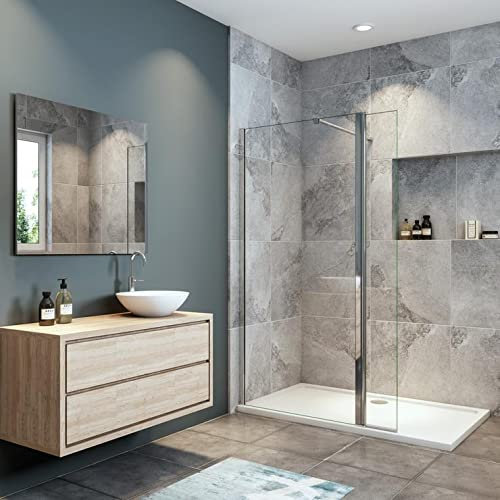 Mamparas de Ducha Panel Fijo 70x190cm + Lateral 30cm Movible 8mm Antical Barra 90cm