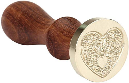 Jieddey Wax Stamp,Seal Stamp Vintage Wooden Wax Sealing Stamps for Envelops Postage Letter Invitation Card Love Style