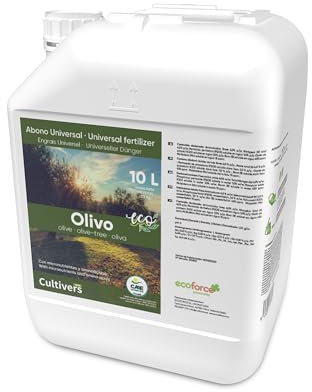 CULTIVERS Concime Biologico per Olive 10 L. Fertilizzante Liquido Organico al 100% con macronutrienti e micronutrienti. Migliora la fruttificazione, la quantità e la qualità dell'oliva