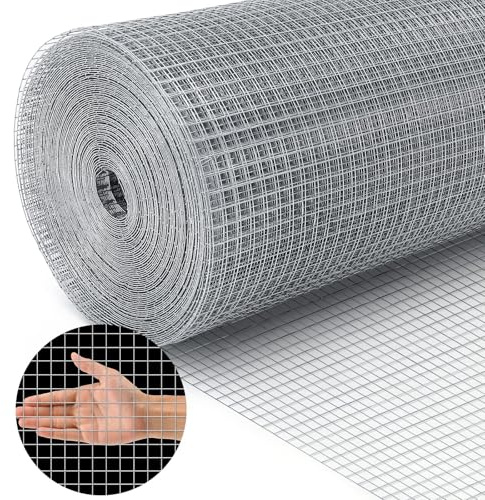 Land guard 23 Gauge Hardware Cloth, 1/4 inch 48inch×100ft Chicken Wire Fence, Galvanized Welded Cage Wire Mesh Roll Supports Poultry Netting Cage Fence……