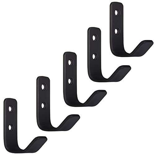 SOTECH 5 pièces Crochet à vêtements ALBA en acier inoxydable 58 x 20 mm noir mat Crochets de vestiaire de