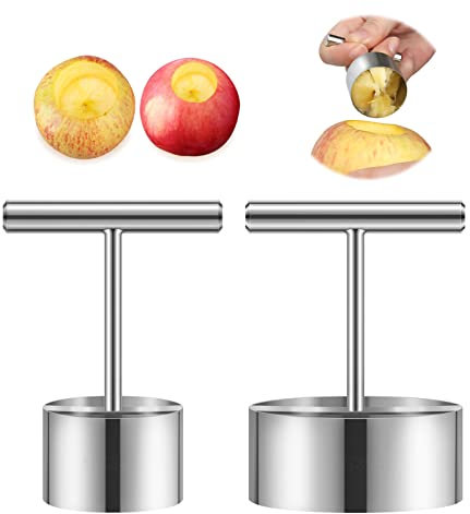 2 pezzi Separatore per Mele Snocciolatore di Mele Togli Torsolo Mela Sbucciatore per Mele in Acciaio Inox con Manici Mela o Pera Core Remover Strumento per La Lavorazione Della Frutta in Cucina