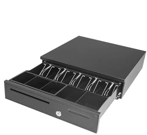 Scatola porta soldi per registratori di cassa, Cassetto portadenaro con inserto, vassoio portadenaro, cassetto portadenaro nero, robusto, apertura a pressione manuale, cassetto portadenaro, vassoio po