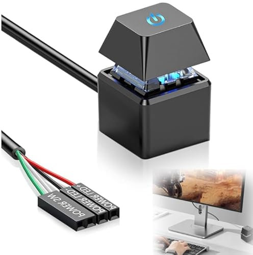 HENG小鸟！PC Pulsante di potenza, interruttore di alimentazione per computer desktop, avvio remoto scheda madre on/off switch, cavo di prolunga 2 m con luce LED