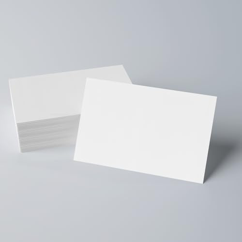 Blank Postcards Pack 100 A6 Plain White Cards 300gsm Blank White Cards 10 x 15 cm for Schools, Business, Kids to Design Papa Prints