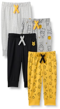 Amazon Essentials Disney | Marvel | Star Wars Baby Boys' Pants, Pack of 4, Winnie the Pooh Oh Bother, 18 Months