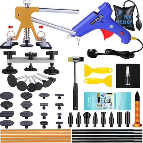 Manelord Car Body Dent Puller Kit with Golden Dent Repair and Bridge Dent Remover kit for Auto/Motor/Truck/Refrigerator/Washing Machine Dent Removal