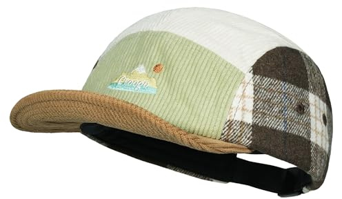 CLAPE Casquettes de Baseball en Velours Côtelé Casquette Souple à Courte Visière Chapeau 5 Panneaux Le Tweed à Carreaux GreenKhaki CRSB02