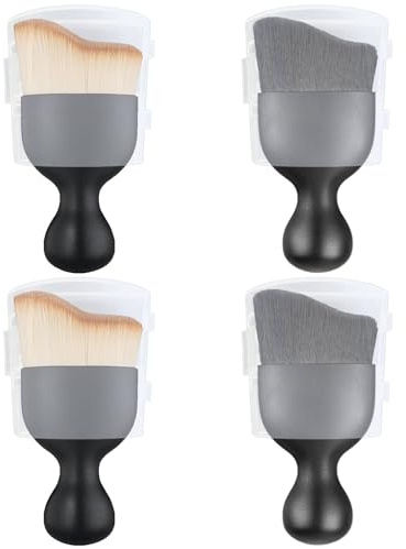 Lot de 4 brosses de nettoyage pour intérieur de voiture avec étui, brosses à poils doux, brosse à poussière intérieure de voiture, brosse à épousseter pour tableau de bord, écran, grille d'aération