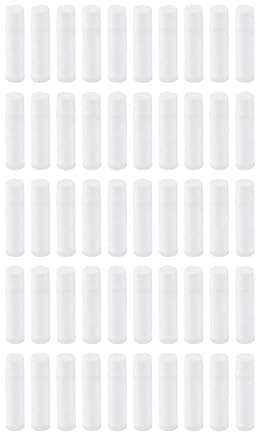 RNXRZANK 50x Lip Tubes Lip Container for Women Girls Refillable 5.5G Mini Cosmetic Tubes Bottles for Homemade DIY Chapsticks, white