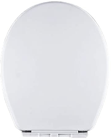 SXDMOUBK Asiento de Inodoro con Cierre Suave y Seguro, Tapa Alargada de fácil instalación y liberación rápida, extraíble para Limpieza, 1 Unidad, Blanco.