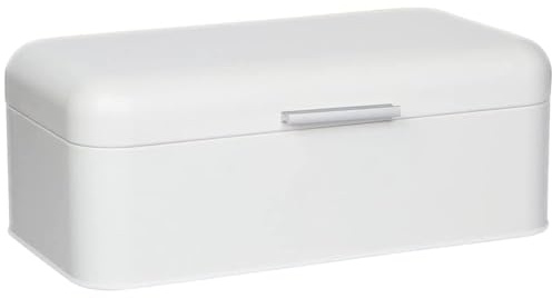 Extra Large White Bread Box for Kitchen Countertop 16 x 9 Holds 2 Loaves