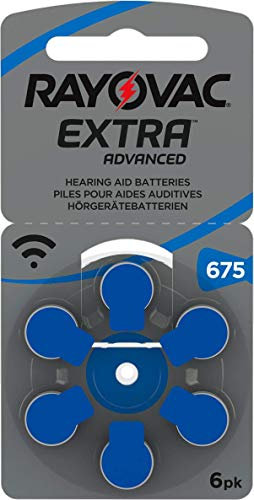 120 Rayovac Extra Advanced Nr 675 Hörgerätebatterie Zinc Air (P675 PR44 ZL1) mit 2 Stück LUXTOR® Reinigungstücher für Hörgeräte und Otoplastiken