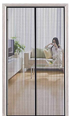 CHENG Fliegengitter Magnet dachfenster 130x245cm, Automatisches Schließen Insektenschutz für Anti-Mosquito Insekt Hände frei Türen/Patio/Windows, Schwarz