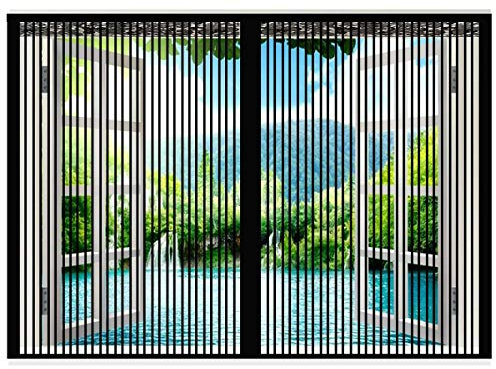 Contraventanas con Mosquitera Cortina Mosquitera Magnética Para ventanas Protección Contra Insectos ventana Balcón Sala Estar Patio Pegado -160x260cm(63x103inch)