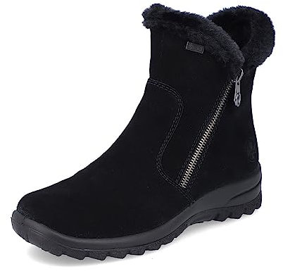 Rieker Damen Winterstiefel L7162, Frauen Stiefel, wasserabweisend, riekerTEX,Fellstiefel,gefüttert,Boots,Winterschuhe,schwarz (00),39 EU / 6 UK