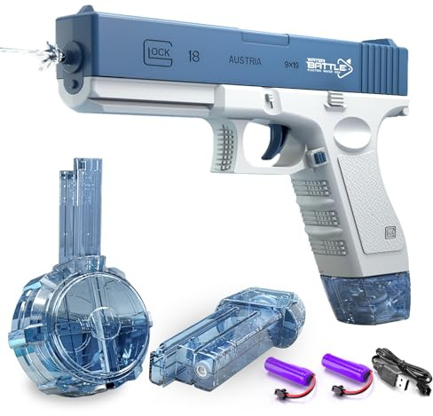 Pistolet à Eau électrique, Automatique à Une Touche Super 434cc + 58cc Grande Capacité avec Portée Allant Jusqu'à 32 Pieds Le Plus Puissant Pulvérisateur d'eau pour Adultes Enfants