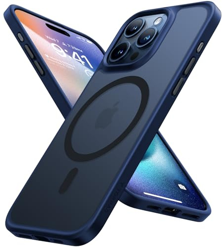 TORRAS Guardian-Mag für iPhone 15 Pro Hülle für MagSafe Zertifizierte Magnetkraft und Schutzkraft Handyhülle iPhone 15 Pro Case Stoßfest Kratzfest Schutzhülle Cover Edle Matt Blau