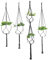 Helweet Suspension Plante, Macramé Pot Suspendu, Suspension Plantes Support, 4 Pièces Cintres en pour Plantes, Extérieur Suspendue Décoration Balcon, Noir(N'inclut Pas Le Pot de Fleurs)