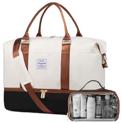 LOVEVOOK Reisetasche Damen Sporttasche mit Schuhfach Weekender Groß Handgepäck Tasche für Flugzeug Ryanair Easyjet Travel Bags Duffle Bag Kliniktasche Geburt Fitnesstasche Krankenhaustasche