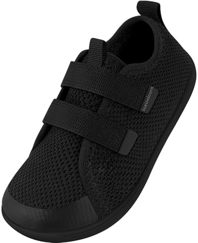 Kids Wide Barefoot Shoes Boys Girls Minimalist School Walking Shoes Trail Running Shoes Walking Sneaker(Black, 13UK Child Wide)