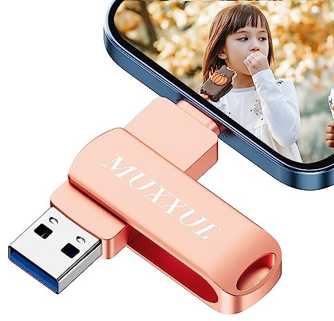 256GB 3 in 1 Speicherstick Phone USB Stick, MUXXUE USB Stick für Phone,pad, Android, PC,Kopieren Sie Fotos und Videos, ohne eine App herunterzuladen