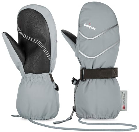 Unigear Guanti da sci per bambini, guanti da sci per ragazza e ragazzo, caldi, impermeabili, proteggono dal vento, per snowboard e attività invernali all'aria aperta