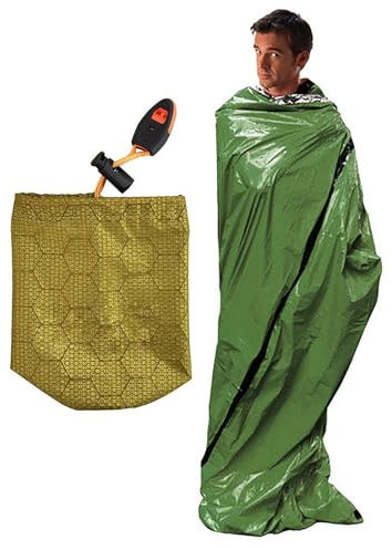 Bivouac Sleeping Bag, Waterproof Survival Sleeping Bag - Portable Survival Blanket - Durable and Bivouac Bag, Compact, Waterproof, Windproof, for Camp Adventures