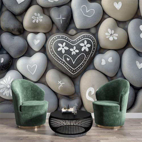 Papel Tapiz FotográFico Natural Guijarros Murales 3D, Flores Mural De Pared Papel Tapiz FotográFico, 350×256cm Mural Papel Tapiz Arte Pared Para Estar Dormitorio