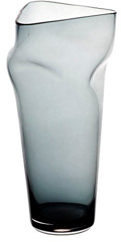 Blumenvase, Bouquetvase, Glas Vase Andromeda, grau, 33 cm, moderner Style (Art Glass Powered by Cristalica)
