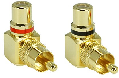 SunshineTronic 2 x Premium Winkel-Adapter | Cinch-Stecker auf Kupplung | Set