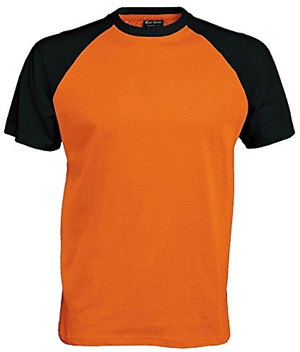 Kariban T-Shirt de Baseball à Manches Courtes pour Homme (M) (Orange/Noir)