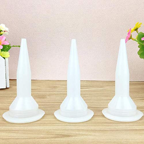 Bustina cono per pistola ricambi in plastica bianca ugello spray silicone sigillante per punta per dispenser Syrnge di 10PCS/