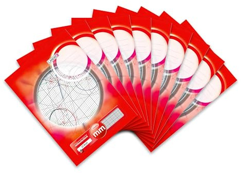 LANDRÉ Millimeterblock | A3 | 80 g/m² | millimeterpapper | 20 ark | huvudskuren linjefläck A3 10 Stück