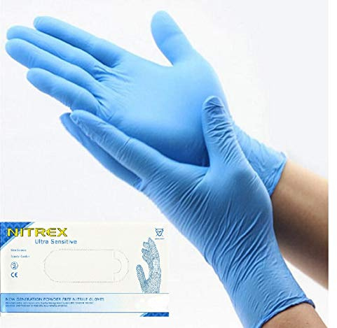 200 PCS Nitrex Nitrile Disposable Gloves MEDIUM Professional Protection Latex Free Powder Free Strong Work Food Safe Cleaning Waterproof Wear