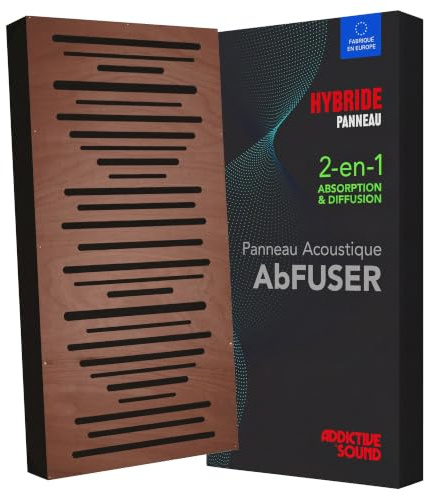 Addictive Sound Panneau Acoustique Mural 'AbFuser WOOD' 100x50x11 cm - Diffuseur Acoustique Bois - Panneaux Acoustiques Pour Home Studio Musique - Panneau Bois Mural - Panneau Acoustique Bois - Marron